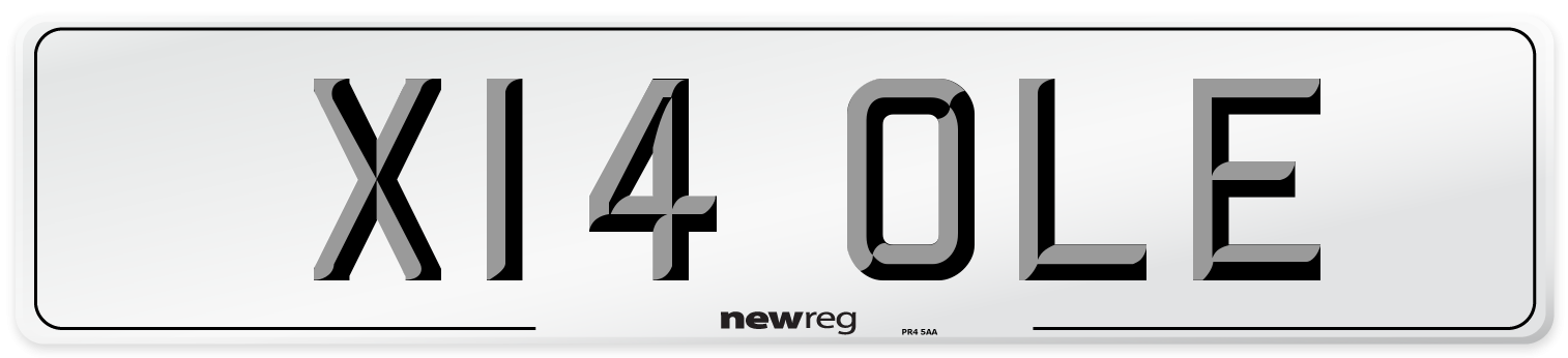 X14 OLE Number Plate from New Reg